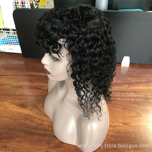 Factory wholesale cheap curly bob human hair wig, curly bob wigs for black women, human hair glueless bob wigs
